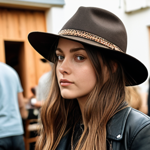 **A person confidently wearing a stylish "Deekies" or "Carhartt" hat at a social gathering.** (Focus: Fashionable, confident, social)